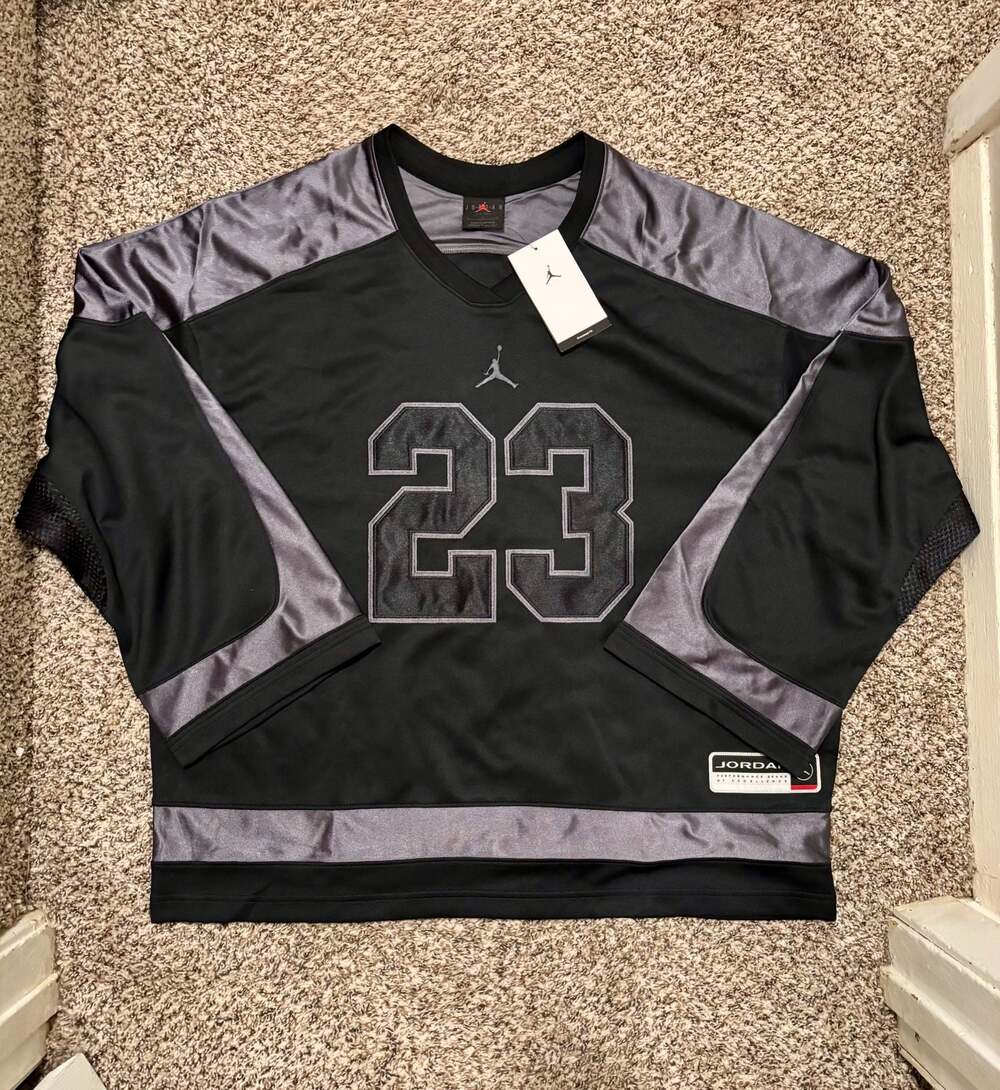 Air Jordan Brand 23 Jersey Black/Grey Size Large men’s. New w/ tags